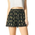 thumbnail image 2 of INSPIRE CHIC Short en Dentelle Imprimée pour Femmes P (US 6) Imprimé Noir-Cactus 2 3/4 Pouces, 2 of 5
