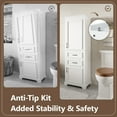 thumbnail image 6 of Noble House 71" Freestanding Bathroom Cabinet with Soft-Close Doors, 2 Drawers, Adjustable Shelves, White, 6 of 11