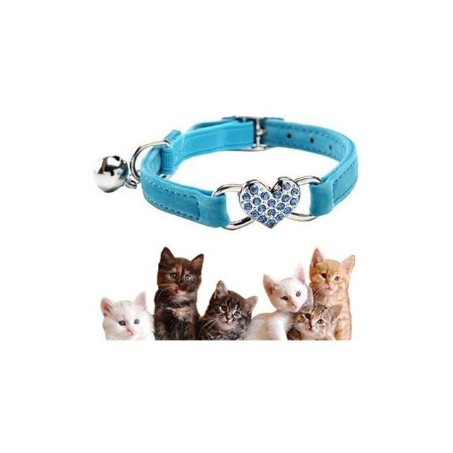 Collar para gatos, collar ajustable de terciopelo suave para gatos con cascabel, lindo suministro para mascotas, adecuado para la mayoría de los gatos y perros pequeños (17 cm28 cm) azul esquí esquí Gafas de esquí