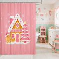 thumbnail image 2 of Erosebridal Gingerbread Waterproof Shower Curtain 72Wx72L Christmas Bathroom Curtain, Gray Green, 2 of 5