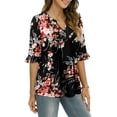 thumbnail image 4 of KISSMODA Womens 3/4 Length Sleeve Tops Summer Blouses Spring Ruffle Tunic T-Shirts Dressy Casual, 4 of 5