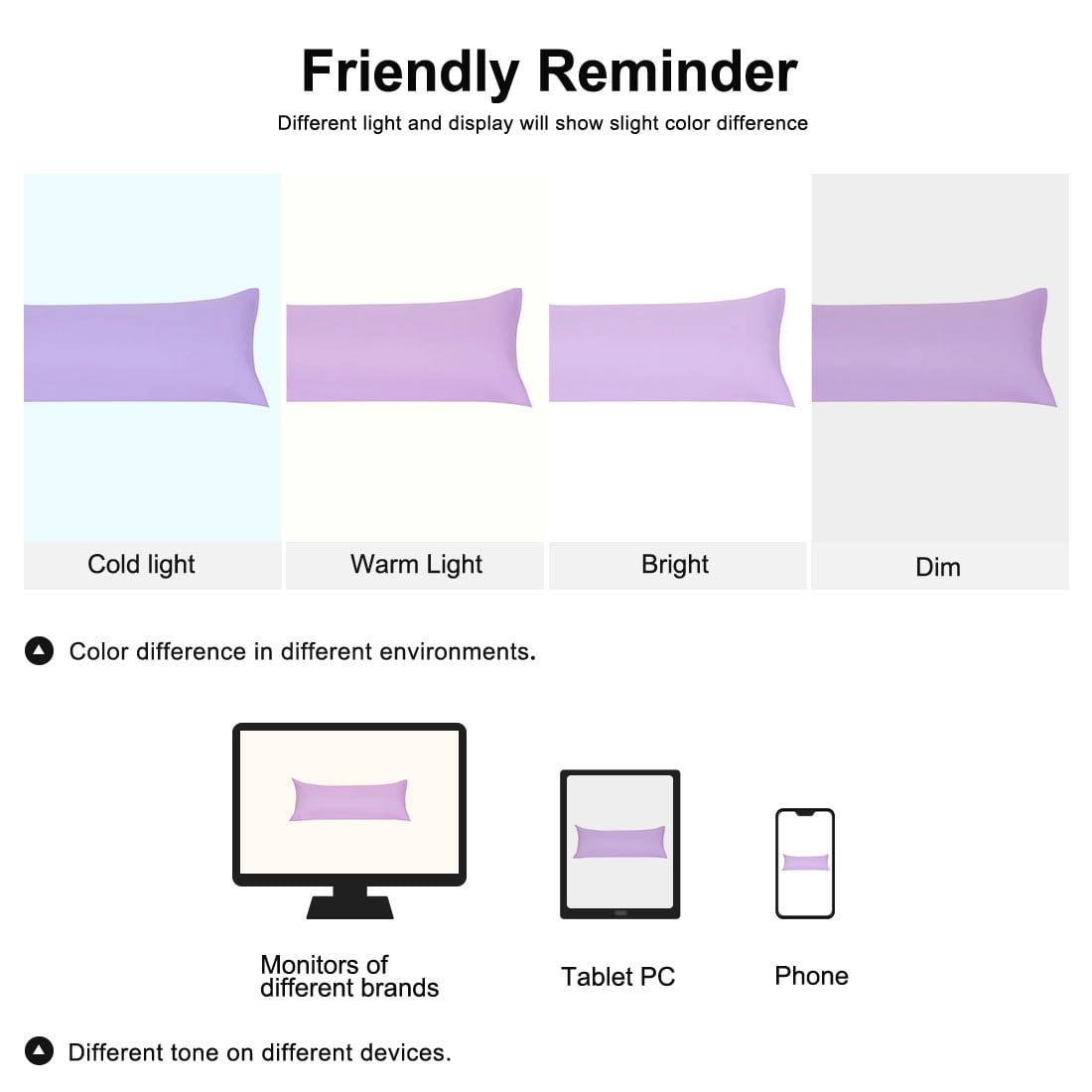 Unique Bargains Pillowcases Zippered Microfiber Body Pillow Cover Violet 20" x 48"