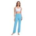 thumbnail image 4 of Pantalones de yoga VIMPEP de pierna recta con bolsillos, cintura alta, azul claro, 4 of 6