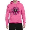 thumbnail image 2 of Wild Bobby Pink Cheetah Print Breast Cancer Carnation Flower Breast Cancer Awareness Unisex Hoodie Sweatshirt, Neon Pink, Large, 2 of 6
