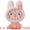 Pink, variant on Unique Bargains 1pc Cute 3D Cartoon Rabbit Bunny Wall Clock 16" x 11" x 2.1" White