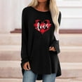 thumbnail image 2 of Pompotops Mode T-Shirt Décontracté à Manches Longues Col Rond Imprimé Blouse Tops Liquidation, 2 of 4
