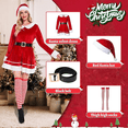 thumbnail image 3 of RTOPDS Adult Women's Christmas Mrs Claus Costume with Belt Hat Stockings (S), 3 of 7