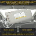 thumbnail image 2 of Dasbecan Left Driver Gray Sun Visor w/ Light LH For Nissan Sentra 2013-2019 96401-3SG8A, 2 of 8
