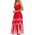 thumbnail image 4 of Sakkas Batik Triangle Smocked Empire Waist Dress - Raspberry - One Size, 4 of 4
