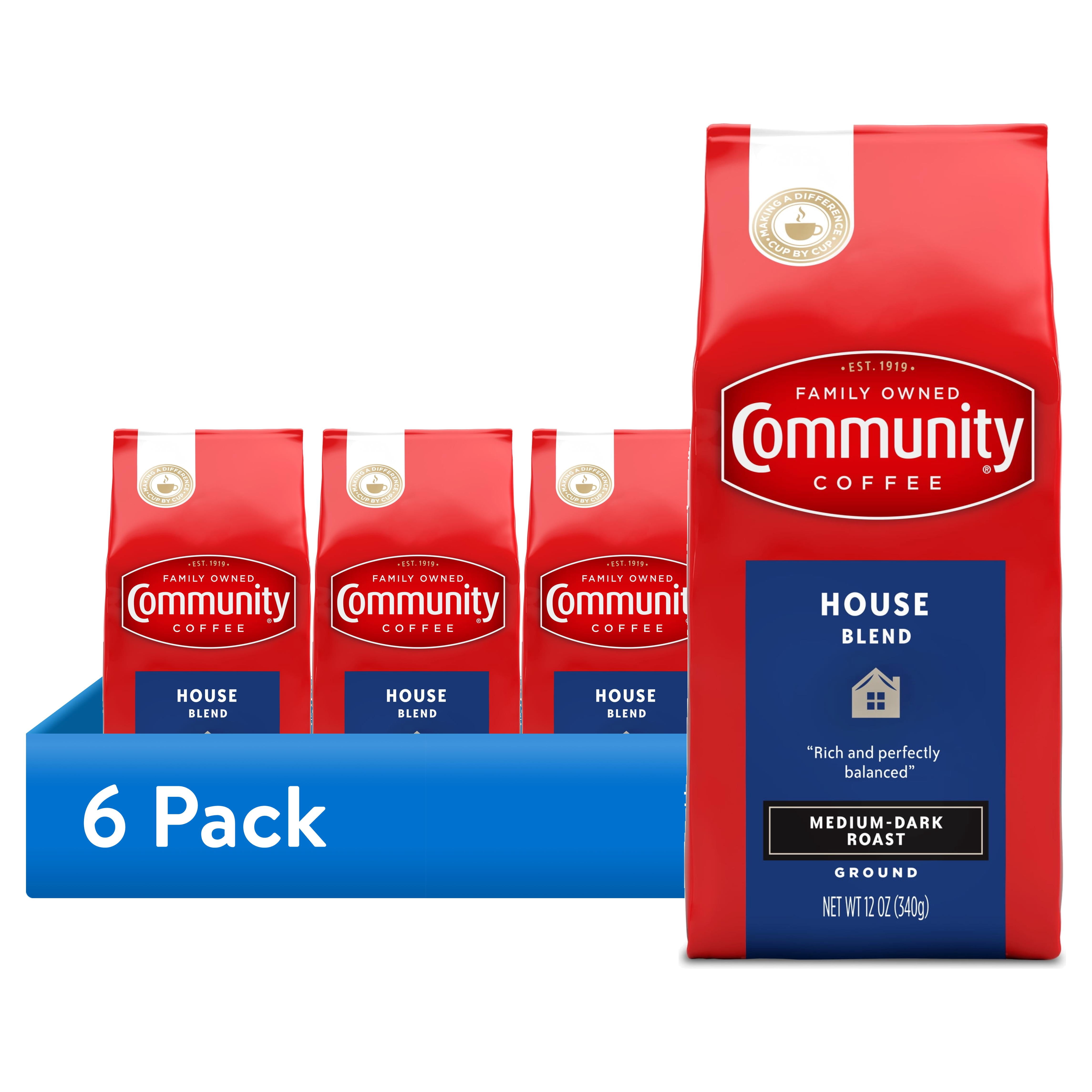 (6 pack) (6 pack) Community® Coffee House Blend Medium-Dark Roast Ground Coffee 12 oz. Bag