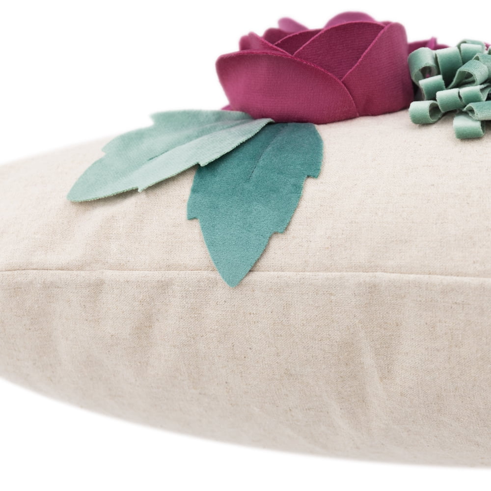 JWH 3D Fuchsia Decorative Flower Throw Pillow Covers for Unique and Stylish Decoration 18x18inch Square