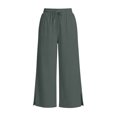 thumbnail image 7 of Luvrsol Flowy Pants for Women Plus Size Wide Leg High Waist Breathable Casual Slacks with Side Pockets S-2XL, 7 of 7