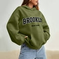 thumbnail image 4 of Brooklyn Hoodies for Women 2025 Fall Winter Long Sleeve Drop Shoulder Hooded Sweatshirt with Pockets Pullover Tops, 4 of 7