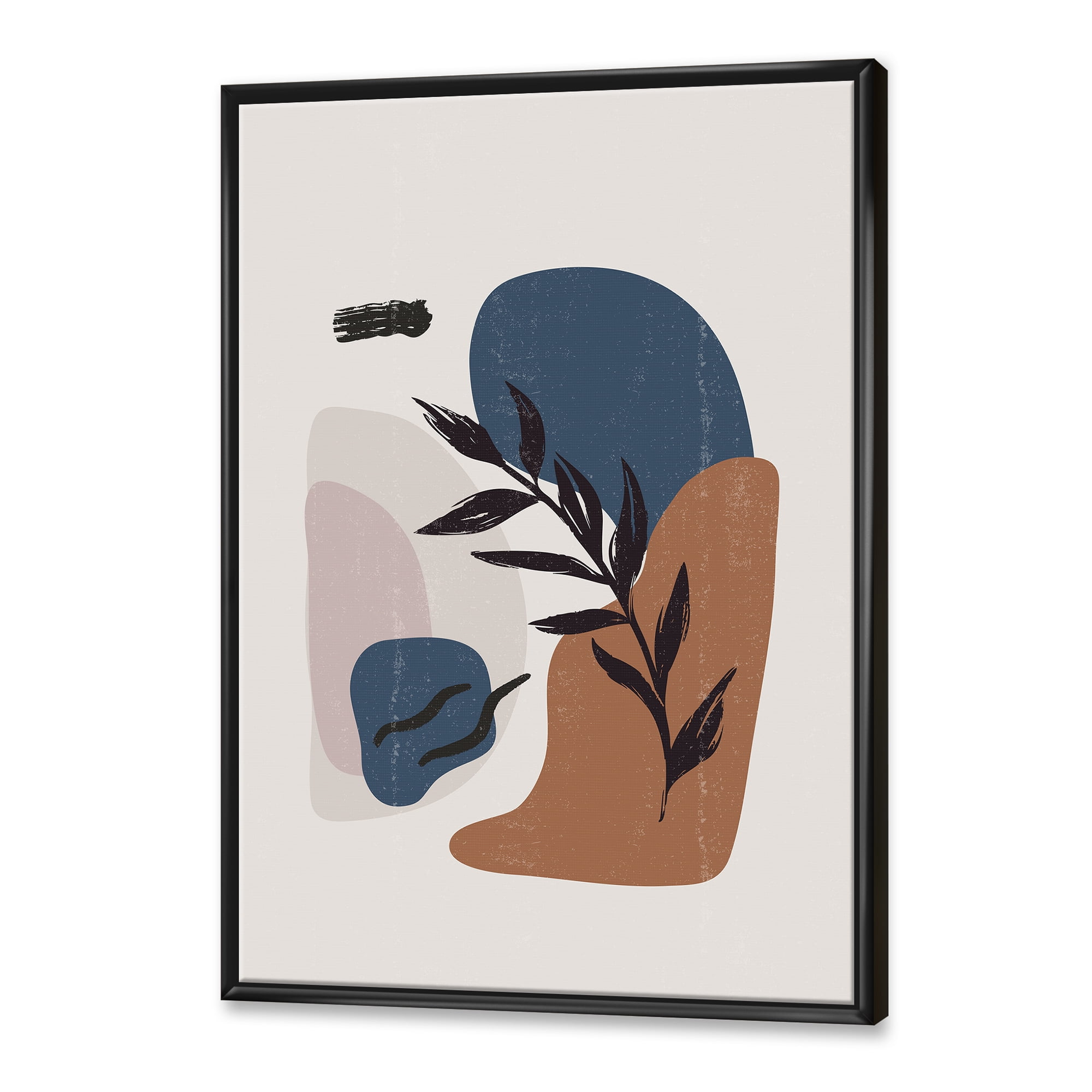 Designart 'Boho Minimalist Botanical Vintage Print' Modern Framed Canvas Wall Art Print