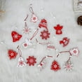 thumbnail image 7 of Norbi Wooden Christmas Ornaments Set 12 Pcs Wood Christmas Hanging Decoration Ornaments for Xmas Tree with Wood Storage Box Angels Snowflakes Elk Christmas Tree Bells Shapes Pendant Decor, 7 of 7