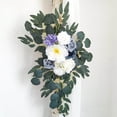 thumbnail image 4 of Rustic Artificial Flower Swag Handmade Hanging for Parties Wreath Handmade Arbor Ornament Blue, 4 of 9