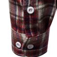 thumbnail image 6 of IROINNID Savings Button Down Shirts for Men New Long-sleeved Shirt Lapel Plus Plaid Business Long Sleeve Turndown Collar Blouse & Shirt,Red, 6 of 8