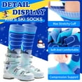 thumbnail image 2 of Kid's Ski Socks, 2 Pairs Long Thick Ski Socks with Featuring Snowman and Sunrise Patterns, Suitable for Boys' and Girls' Aged 3-12 Year, 2 of 7