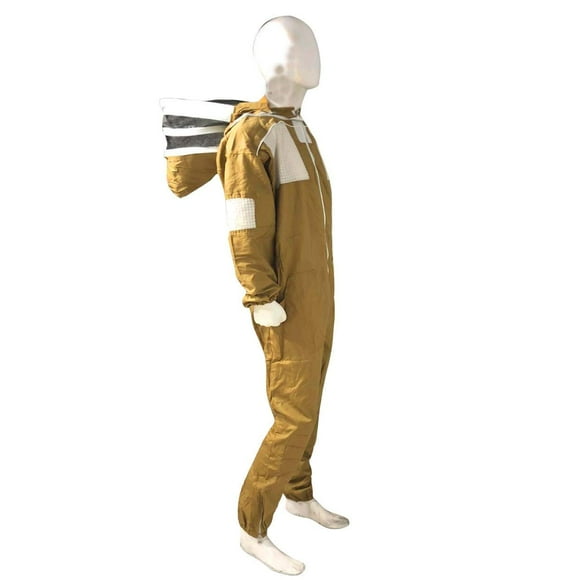 Vêtements et Équipement en Cuir Apiculture Combinaison Ventilée et Veste de Protection Apiculteur Combinaison d'Abeilles et Veste d'Abeilles avec Voile de Clôture Fermeture Éclair Frontale (2TG)