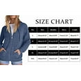 thumbnail image 7 of WTOBBY Women's Oversized Zip Hoodie Long Sleeve Casual Sweatshirt Jacket Pullover Style with Kangaroo Pocket Side Split Detail Fleece Lined Comfort Fit for Street Fashion,Navy S, 7 of 7