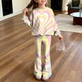 thumbnail image 2 of Grblisyd Outfits for Girls Casual Long Sleeve Cute Cartoon Print Sweatershirt and Flared Pants 2 Pieces Fall Winter Set Size 7-8 Years, 2 of 6