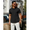 thumbnail image 2 of COOFANDY Mens Polo Shirts 100% Cotton Dress Polo Tshirts Collared Shirt Men Business Casual Shirts Shorts Sleeve Plain Polo Shirt, 2 of 6
