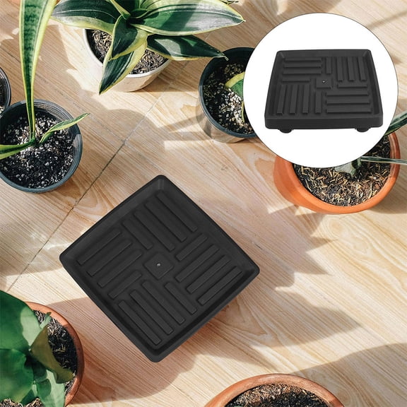 MLINS Flowerpot Tray with Wheels 1 Set Plant Tray with Caster Rolling Plant Stand for Indoor Plants Planter Base
