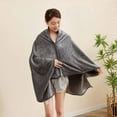 thumbnail image 2 of Yokan Lambswool Napping Shawl Blanket, Wearable Flannel Throw Blanket for Bed & Couch, Cozy Polyester & Spandex Wrap, Soft Quilted Blanket for Cold Weather & Winter Comfort, 2 of 2