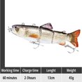thumbnail image 1 of lure Robotic Swimming Lure USB Rechargeable LED Light Multi Jointed Swimbait Inteli Self-Propelling Electric Fishing Tackle, 1 of 5