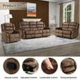 thumbnail image 5 of Bonzy Home Manual Reclining Fabric 3-Piece Sofa Set, Includes Single Recliner Chair, Loveseat and 3-Seat Sofa for Home Living Space, 5 of 7