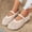 Beige, variant on Eltusu Women Flat Shoes, Strap Holiday Closed Toe PU Comfort Shoes Silver Size 7.5