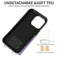 thumbnail image 2 of Compatible with iPhone 15 Pro Wallet Cover, with Crossbody Shoulder Strap and Stand PU Leather Credit Card Holder Cell Accessories Phone Cover for iPhone 15 Pro - Purple, 2 of 14