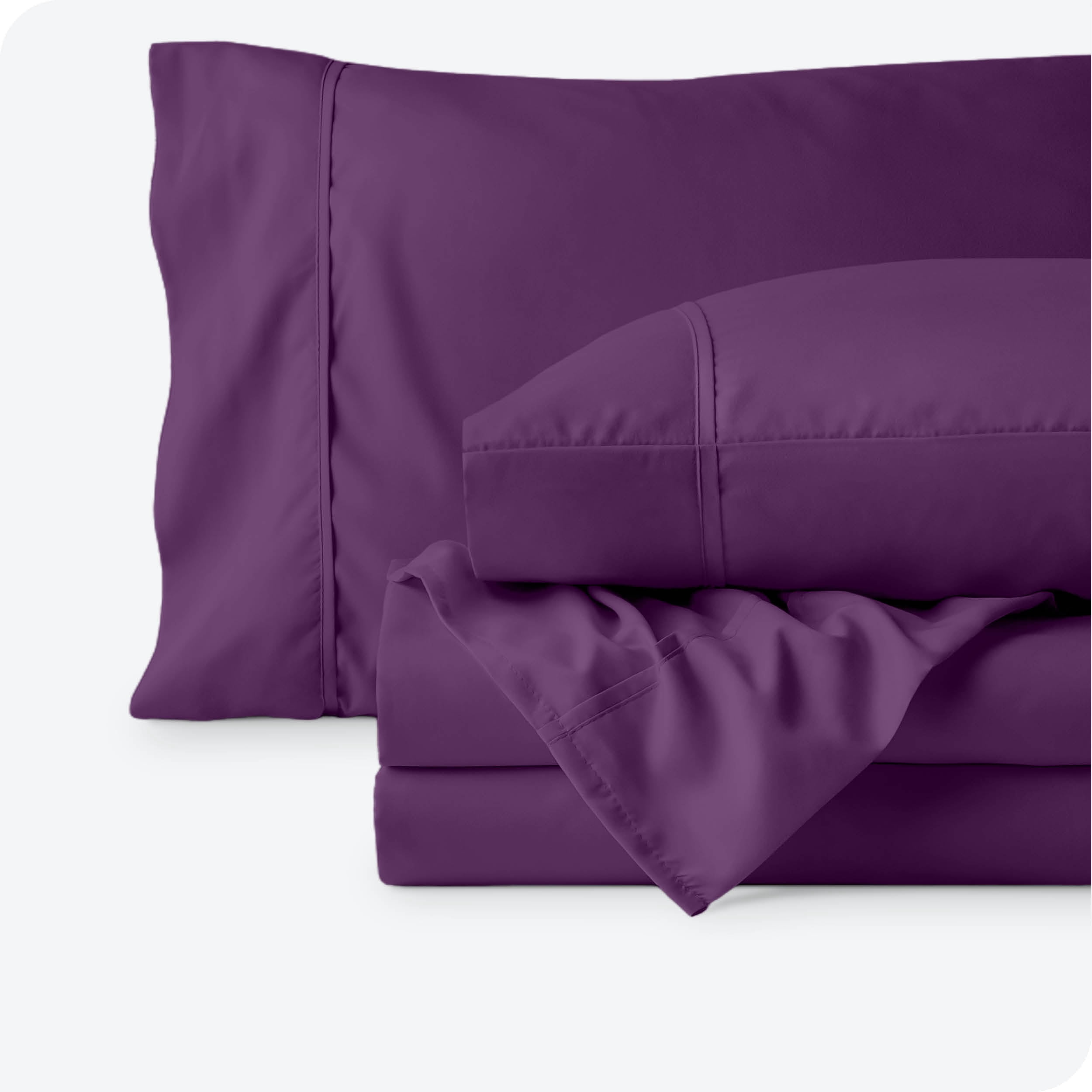 Bare Home Plum Microfiber Sheet Set, Wrinkle Resistant, Deep Pocket, Twin XL
