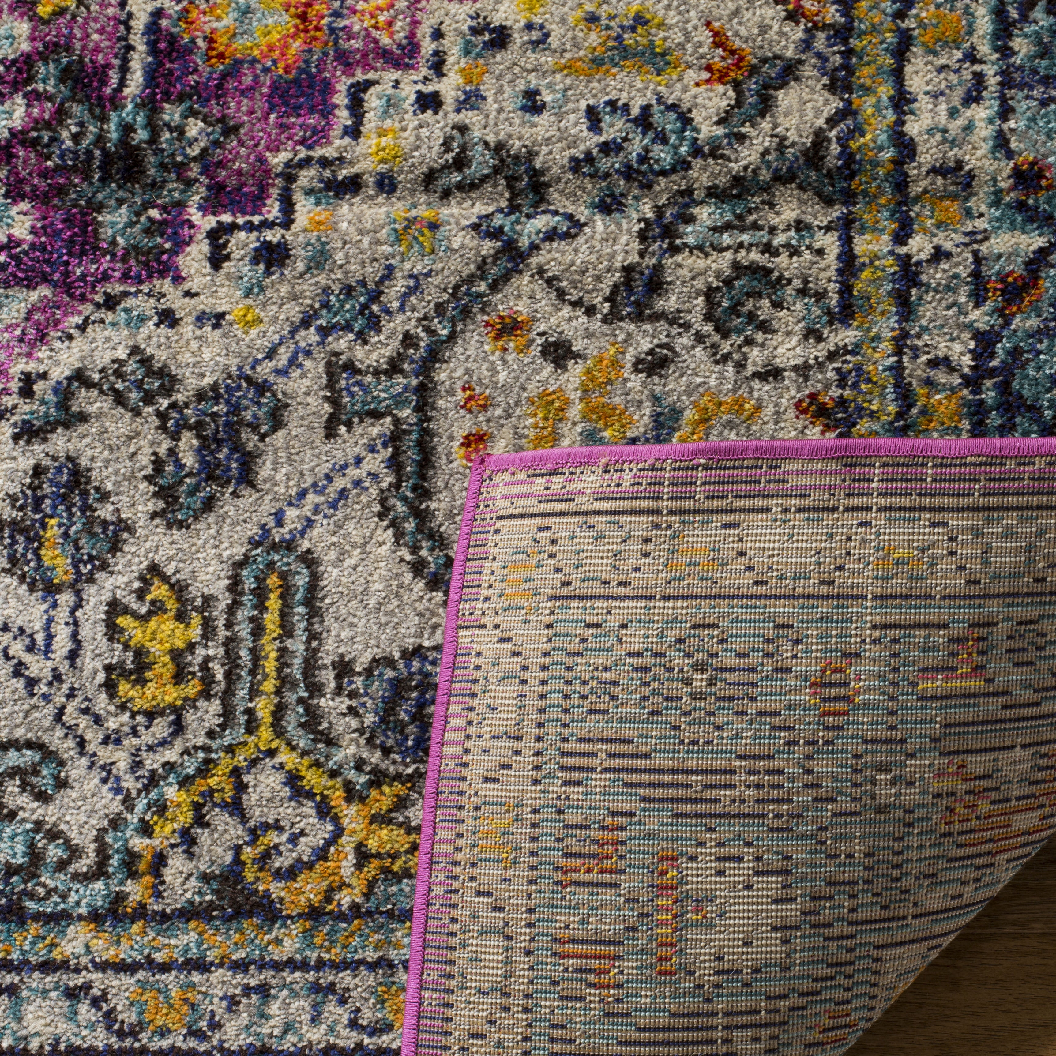 SAFAVIEH Monaco Durward Oriental Runner Rug, Violet/Light Blue, 2'2" x 10'
