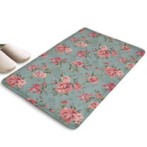Pioneer Flower Floral Print Flannel Non Slip Door Rugs,Washable Door Mats Indoor,Decorative Door Mats,Dirt-Resistant and Absorbent Doormat for Entrance,Bedroom,Kitchen,Bathroom,23.5"x16"