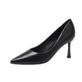 thumbnail image 6 of BdTemWBs Elegant Black Pointed Toe Heels For With Slip On Bowless Design For And Evening Wear (Black,8), 6 of 6