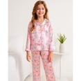 thumbnail image 3 of dELiA*s Girls Pajamas Satin Collared Button Down Long Sleeve Sleep Shirt & Bottoms Set 2 Piece, 3 of 7