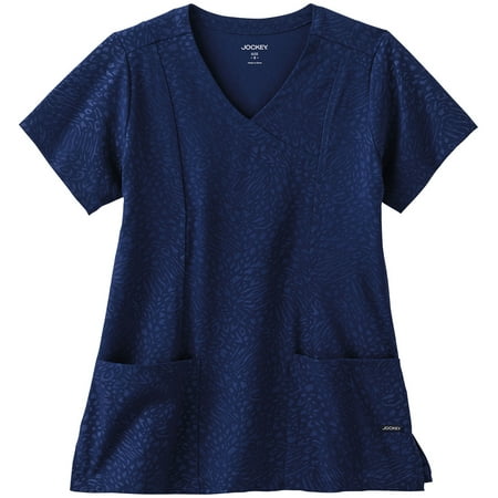 - Jockey Women's Solid Illusion Tonal Embossed Solid Scrub Top