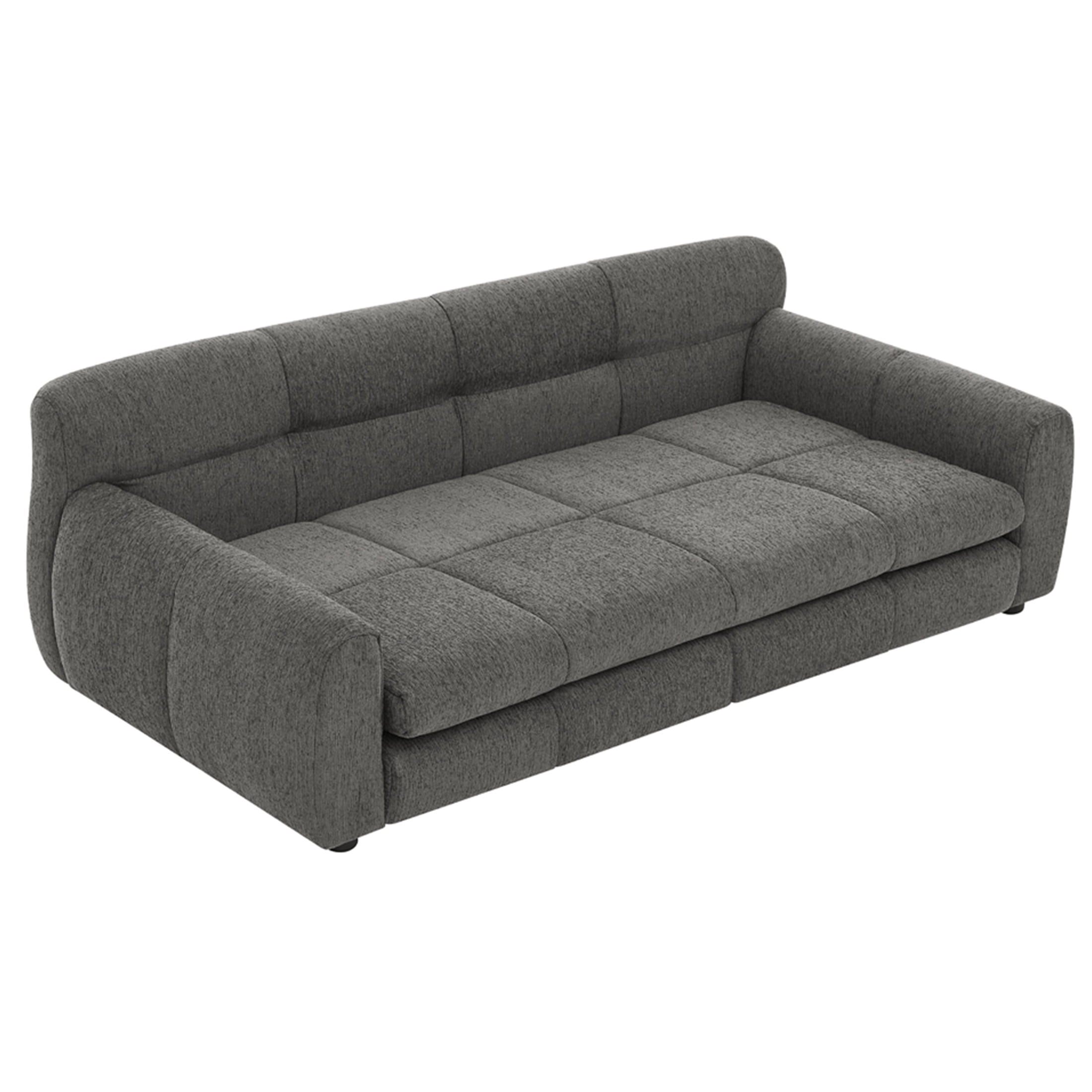 JERFIT Elevated Dog Bed for Large Dogs, Orthopedic Foam Sofa Bed with Backrest & Armrests, Breathable Linen Fabric Pet Bed, Supports up to 130lbs, Modern Furniture Design, Dark Grey