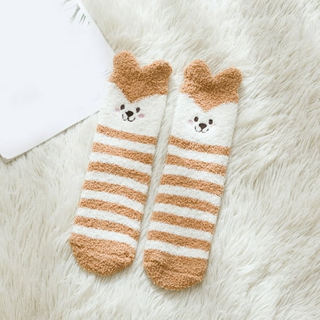 

Soighxzc Women Coral Socks Winter Cute Thick Floor Socks Adult Home Socks
