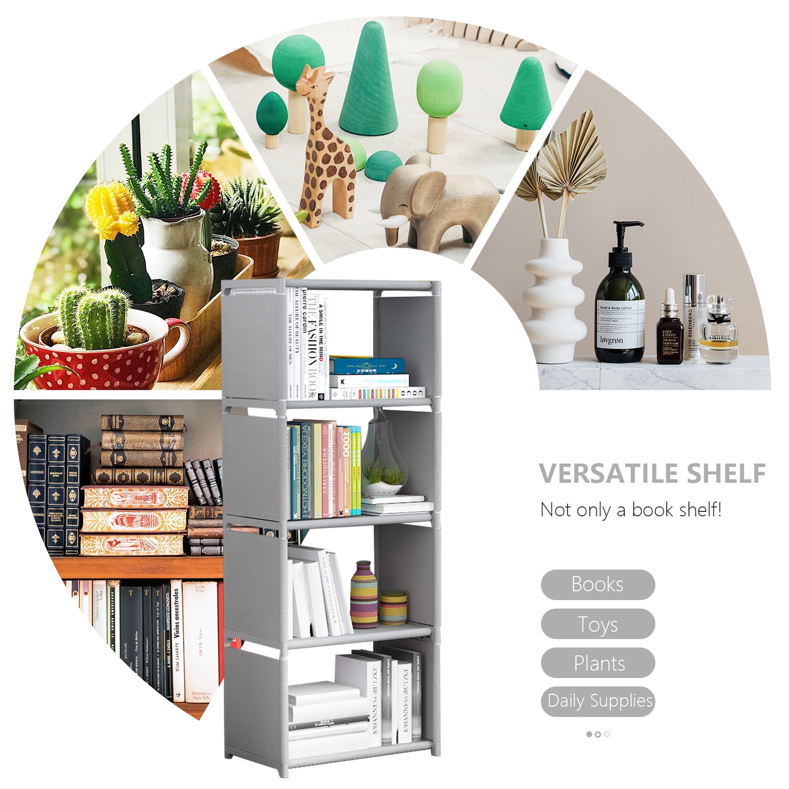 ANMINY Durable 4 Shelf Closet Organizer, Gray