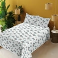 thumbnail image 2 of Ambesonne Butterfly Fitted & Flat Sheet with Shams 4 Pcs Set, Delicate Monarch Wings, Full, Blue Pink Camel, 2 of 5