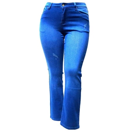 Jean9 Womens Plus Size Blue Denim Jeans Pants Curvy Stretch Relaxed