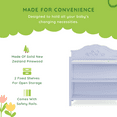 thumbnail image 4 of Dream On Me Jasmine Changing Table with Fixed Shelves, Lavender Ice, 1" Mattress Pad, Safety Strap, 4 of 17