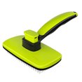 thumbnail image 6 of Self-cleaning pet brush for dogs/cats/rabbits. Gently removes loose fur & undercoat, all hair types. Lightweight ergonomic design with massage tips. Green, 6 of 6