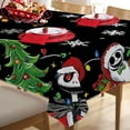 thumbnail image 5 of Christmas Jack Oval Tablecloth 52 x 70 Inch, Black Xmas Tree Decorative Cloth Dining Table Cover, Winter Holiday Snowflake Dinner Party Picnic Decoration, 5 of 6