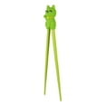 thumbnail image 5 of Green Maneki Neko Lucky Cat Reusable Training Chopsticks Set W/ Silicone Helper, 5 of 9