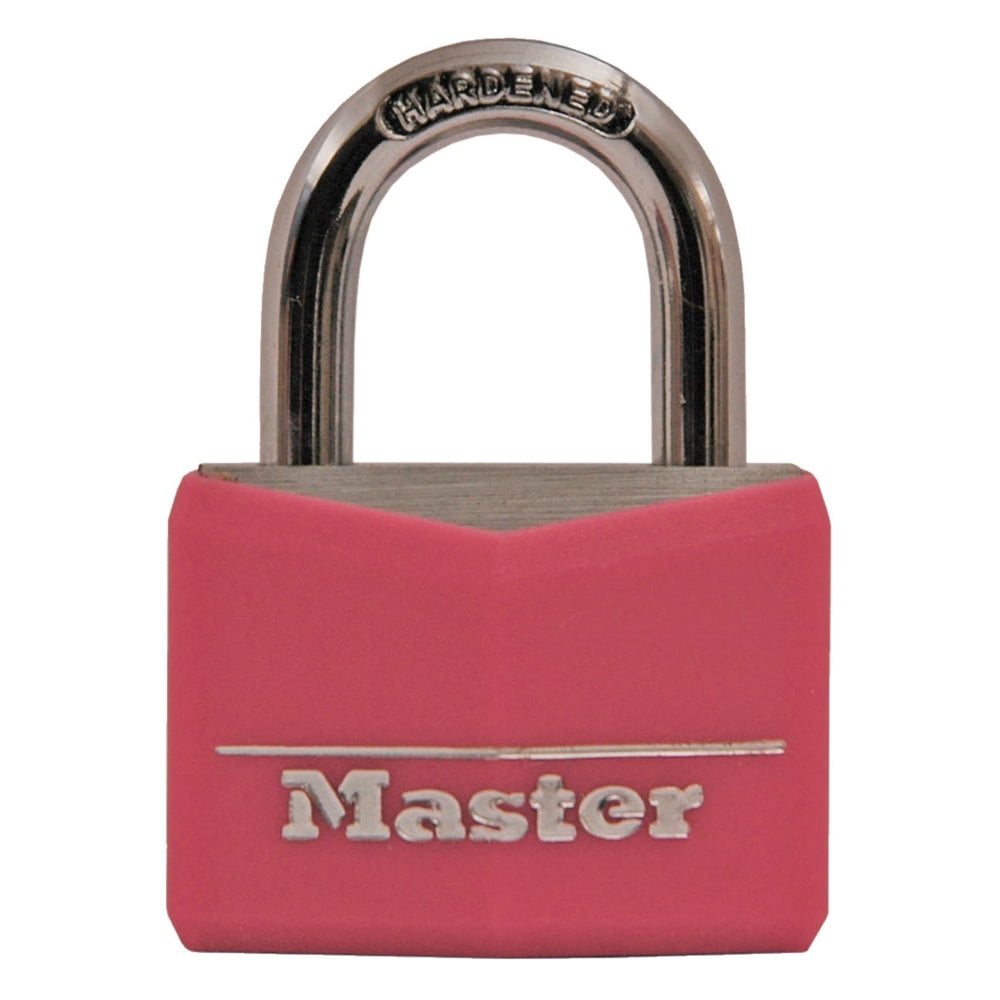 Master Lock 146D Covered Aluminum Padlock, 1-9/16 in. Wide, Pink