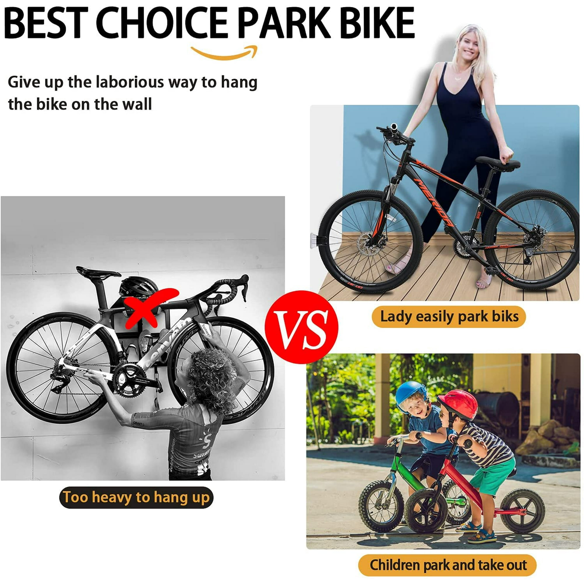 Riding equipment home car shop wall parking rack creative dual use road mountain bike bicycle parking buckle Mounted Indoor or Outdoor Bicycle Rack Garage or Home Multi purpose Parking Buckle Walmart....