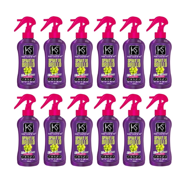 Caja KeraShine Spray de Brillo Uva Gloss 120 ml - 12 Pz Agua